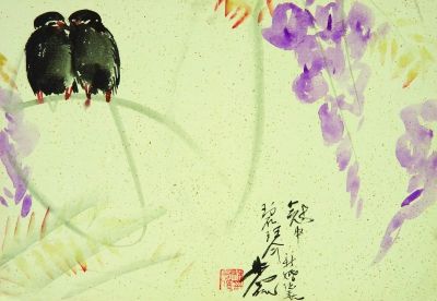 燕昵(冊頁)(國畫) 1946年 林風眠 浙江美術館藏 燕昵(冊頁)(國畫) 1946年 林風眠 浙江美術館藏